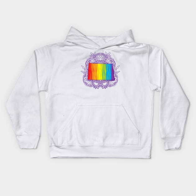 North Dakota Mandala Pride Kids Hoodie by Manfish Inc.